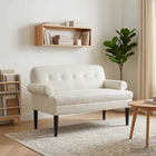 Loungebank met knopencomfort Crèmekleurig 120 x 66 x 78 cm