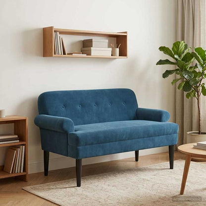 Loungebank met knopencomfort Blauw 120 x 66 x 78 cm fluweel