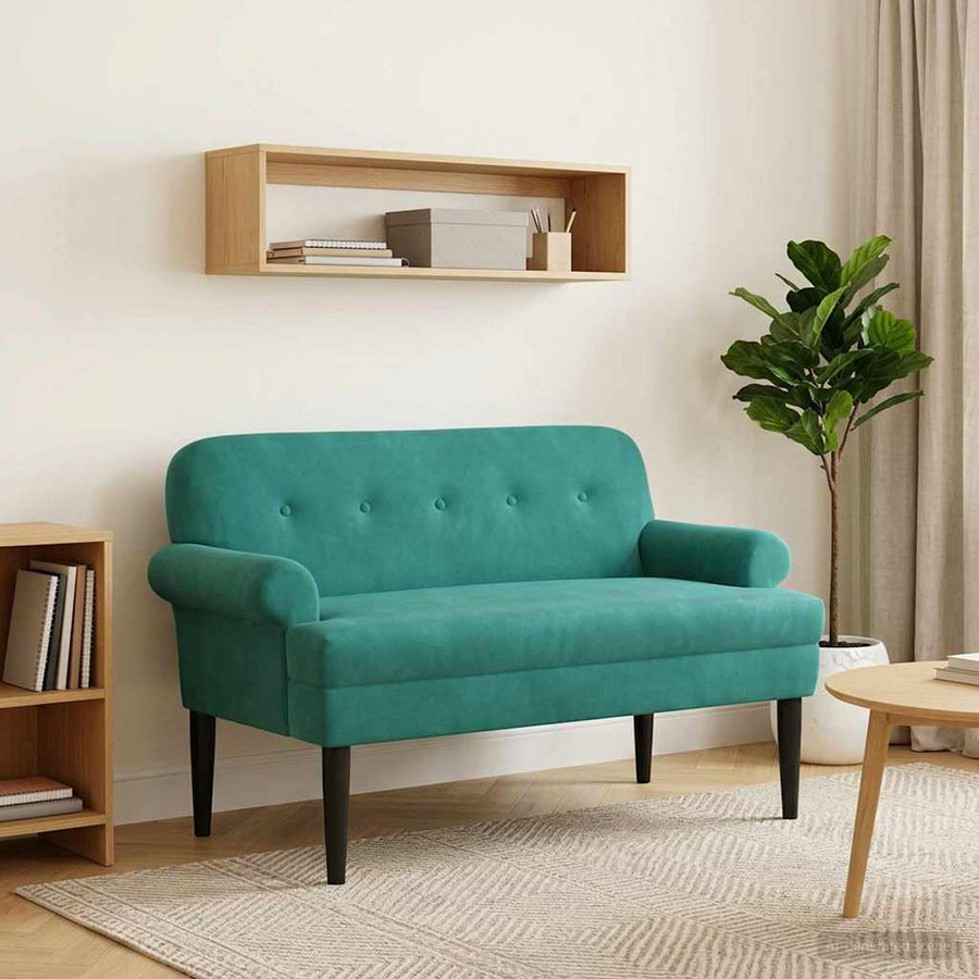 Loungebank met knopencomfort Turquoise 120 x 66 x 78 cm fluweel