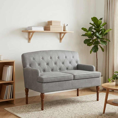 Loungebank met knopencomfort Lichtgrijs 111 x 65 x 79 cm