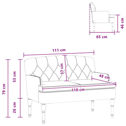 Loungebank met knopencomfort Lichtgrijs 111 x 65 x 79 cm