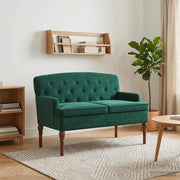 Loungebank 111x65x79 cm donkergroen fluweel