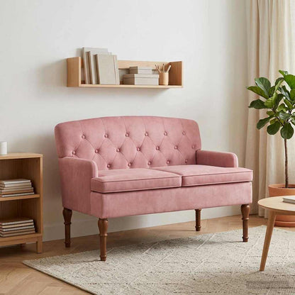 Loungebank met knopencomfort Roze 111 x 65 x 79 cm Fluweel