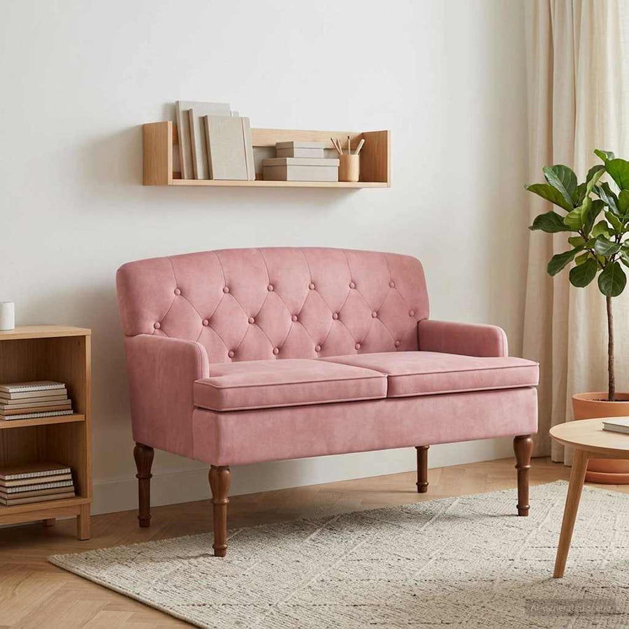 Loungebank met knopencomfort Roze 111 x 65 x 79 cm Fluweel