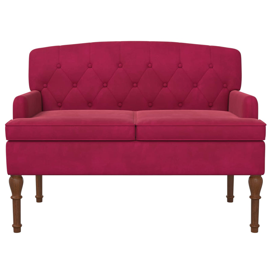 Loungebank met knopencomfort Wijnrood 111 x 65 x 79 cm Fluweel