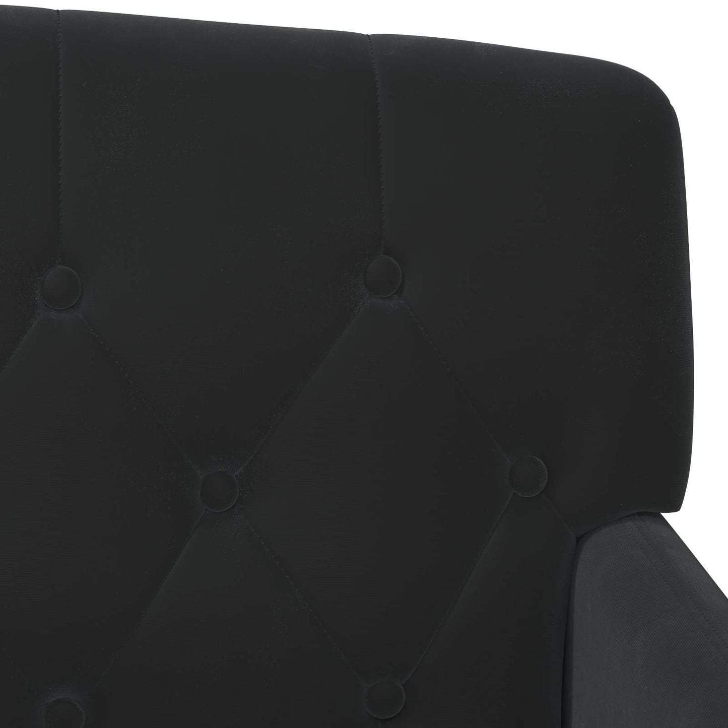 Loungebank met knopencomfort Zwart 111 x 65 x 79 cm Fluweel