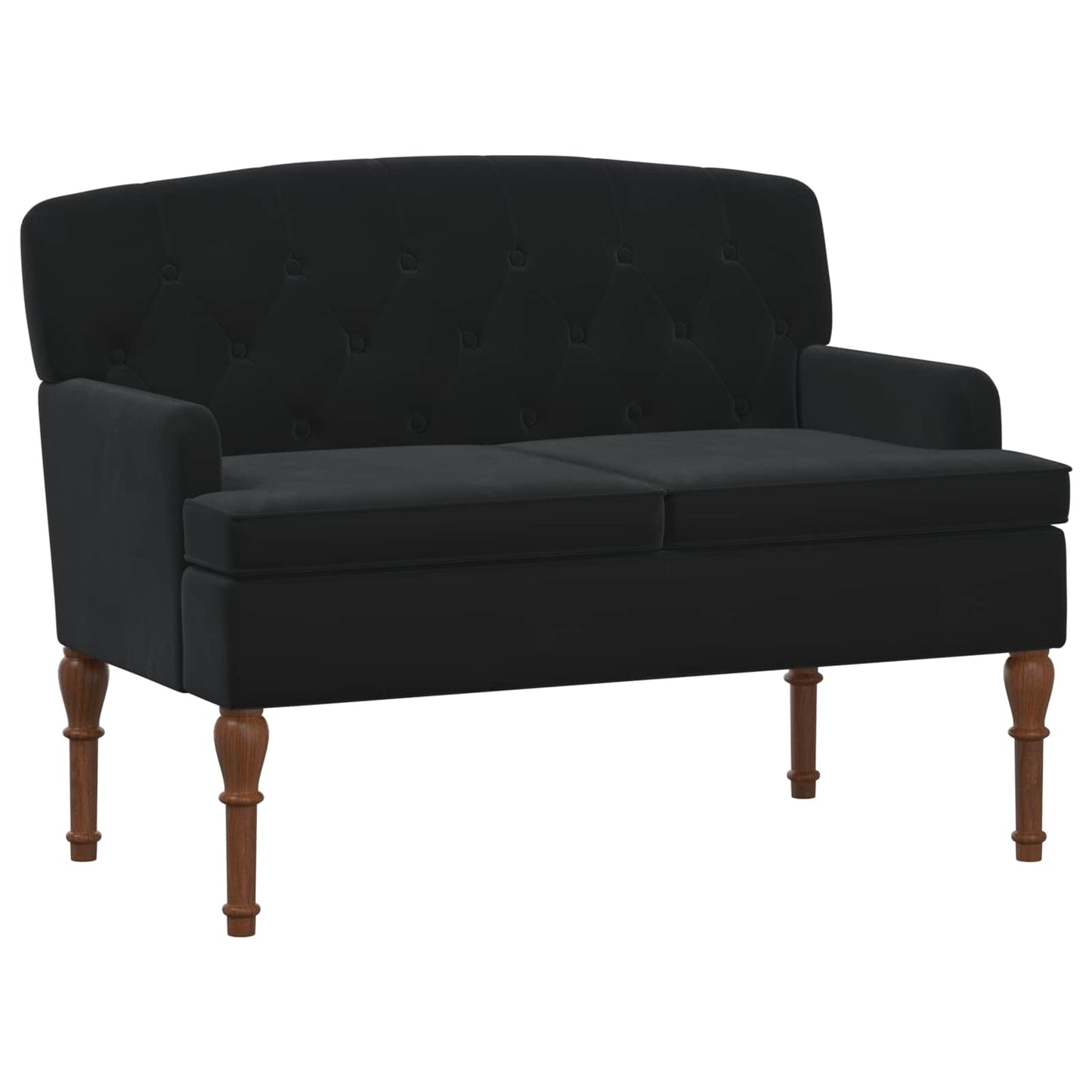 Loungebank met knopencomfort Zwart 111 x 65 x 79 cm Fluweel