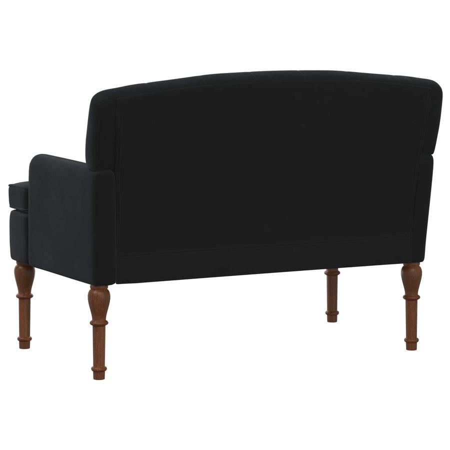 Loungebank met knopencomfort Zwart 111 x 65 x 79 cm Fluweel