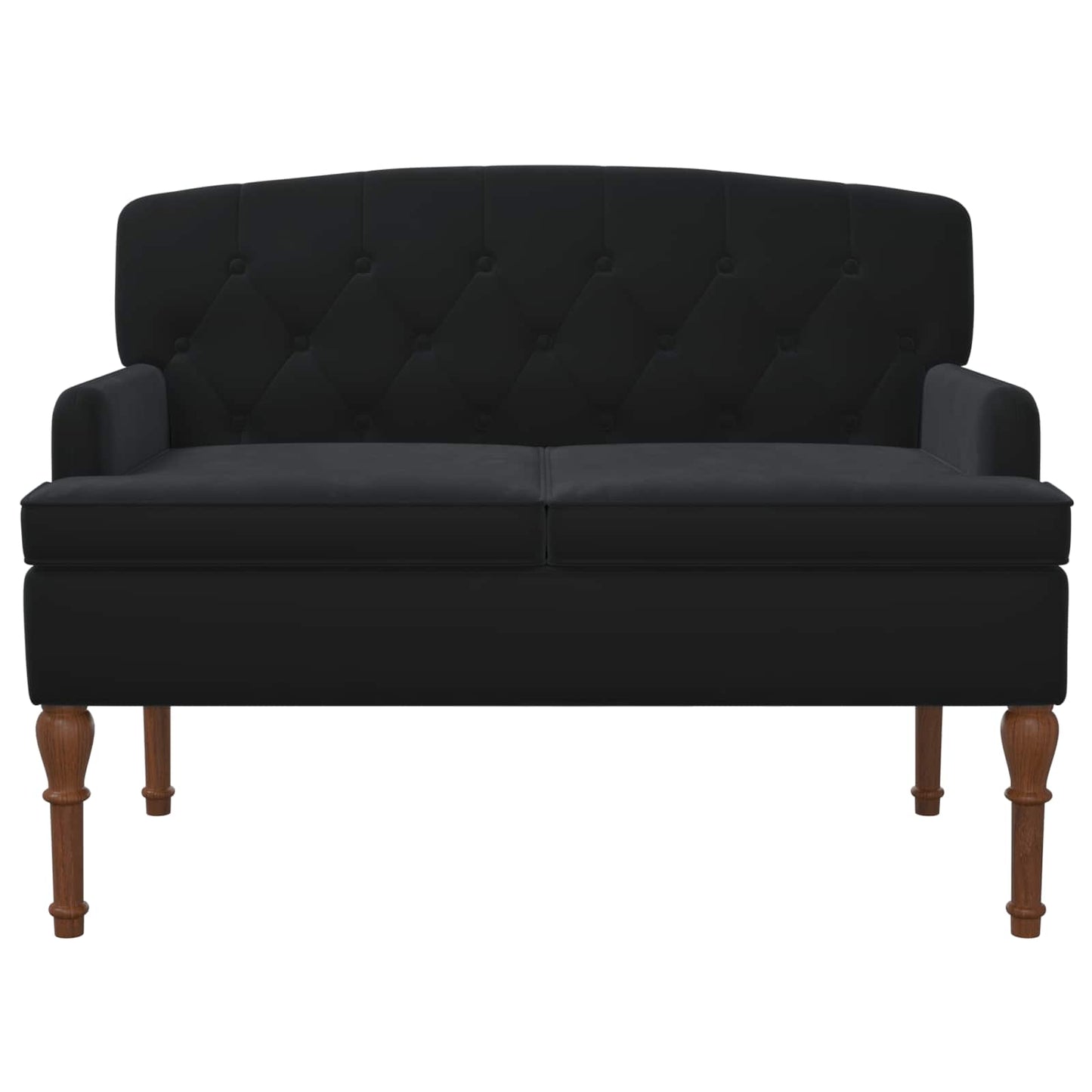 Loungebank met knopencomfort Zwart 111 x 65 x 79 cm Fluweel