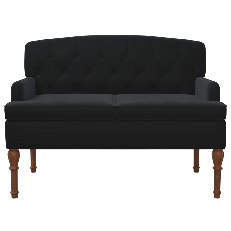Loungebank met knopencomfort Zwart 111 x 65 x 79 cm Fluweel