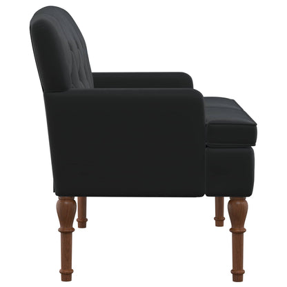 Loungebank met knopencomfort Zwart 111 x 65 x 79 cm Fluweel