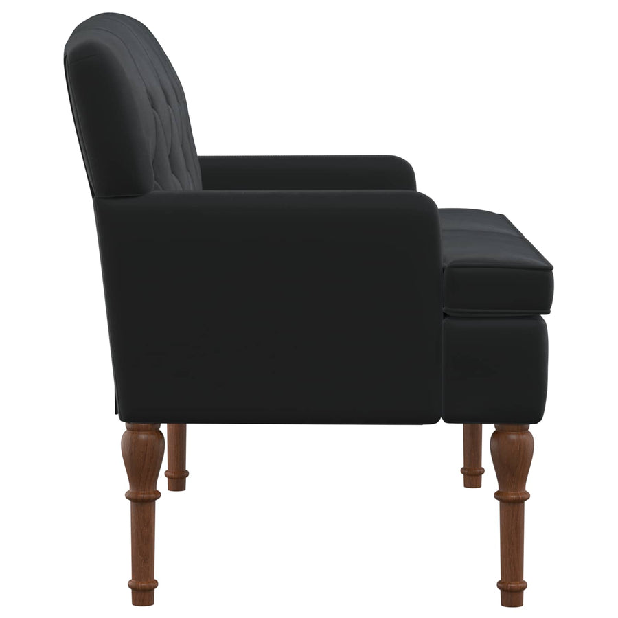 Loungebank met knopencomfort Zwart 111 x 65 x 79 cm Fluweel
