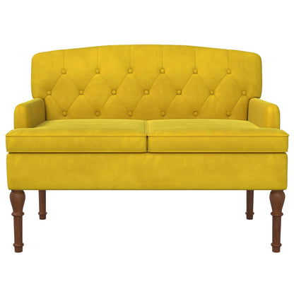 Loungebank met knopencomfort Lichtgeel 111 x 65 x 79 cm Fluweel