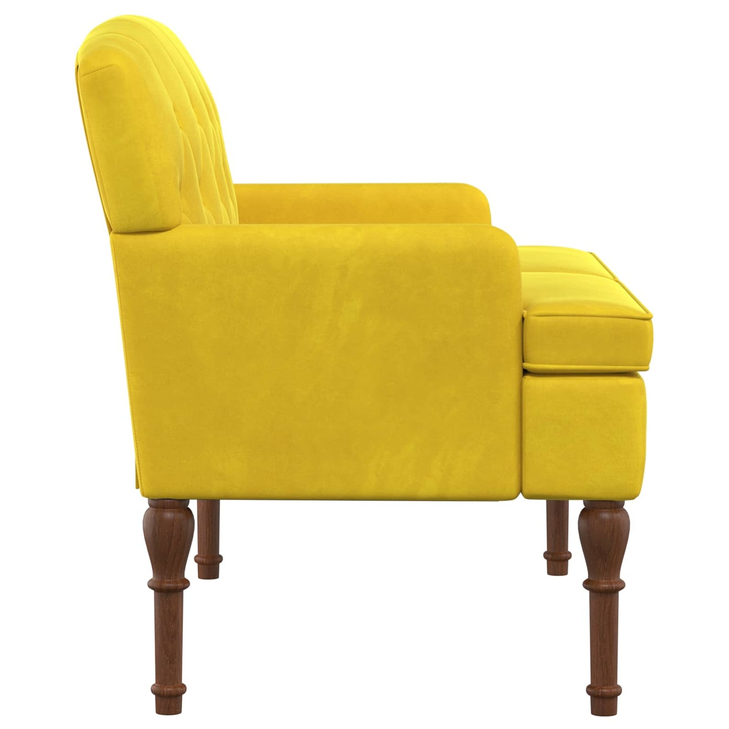 Loungebank met knopencomfort Lichtgeel 111 x 65 x 79 cm Fluweel