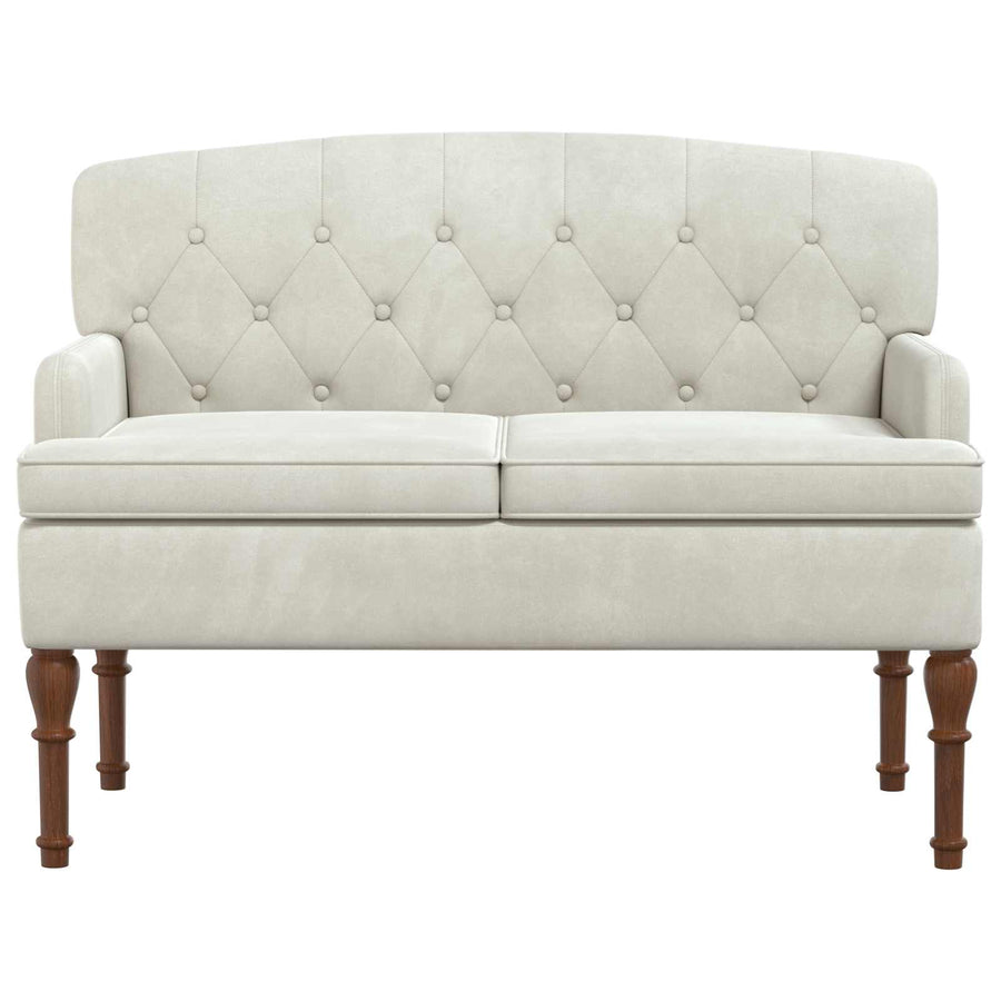 Loungebank met knopencomfort Crèmekleurig 111 x 65 x 79 cm