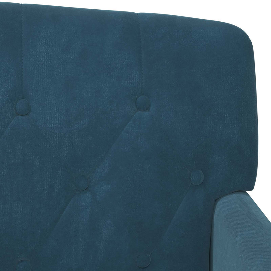 Loungebank met knopencomfort Blauw 111 x 65 x 79 cm Fluweel