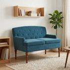 Loungebank met knopencomfort Blauw 111 x 65 x 79 cm Fluweel