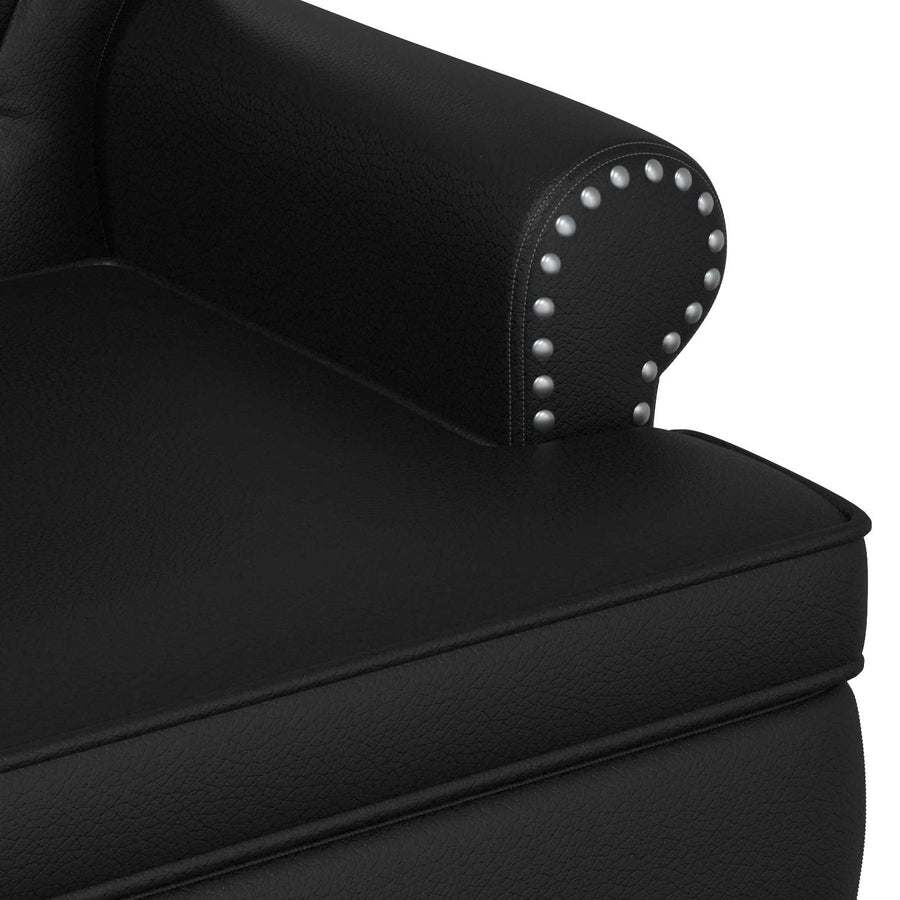 Loungebank met knopencomfort Zwart 120 x 65 x 77 cm Kunstleer