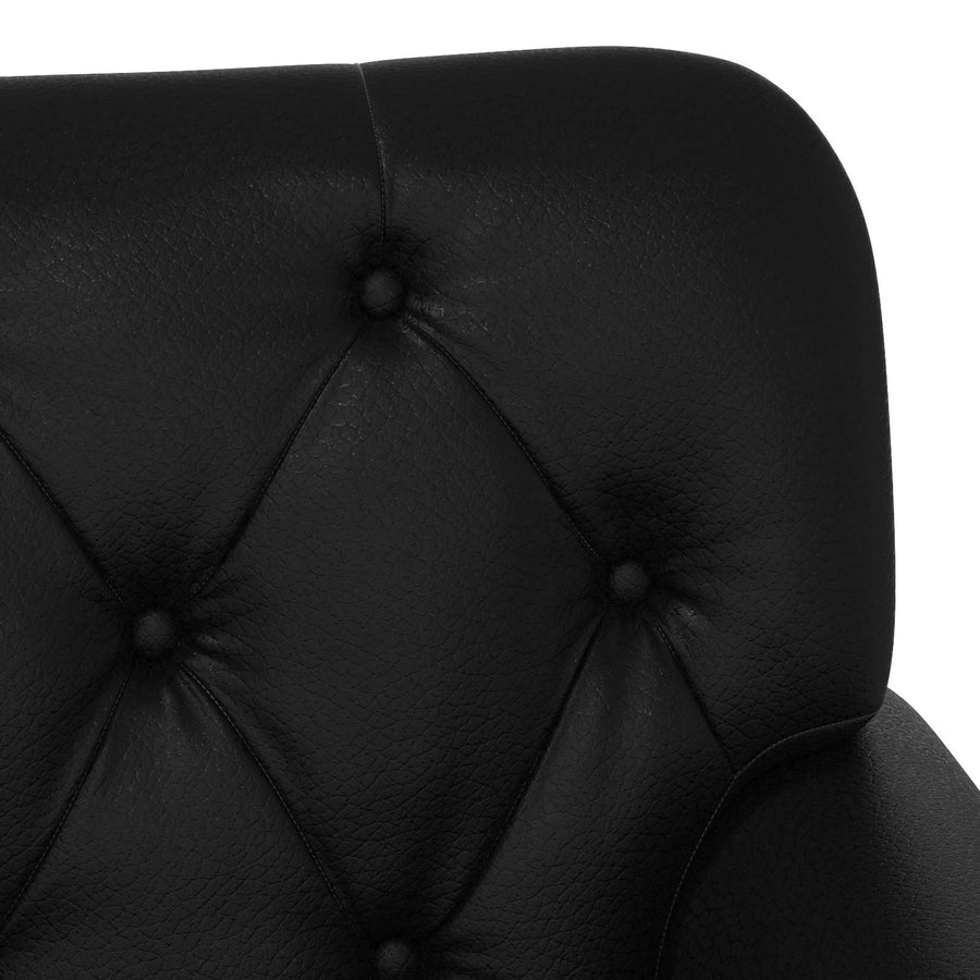 Loungebank met knopencomfort Zwart 120 x 65 x 77 cm Kunstleer
