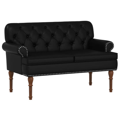 Loungebank met knopencomfort Zwart 120 x 65 x 77 cm Kunstleer