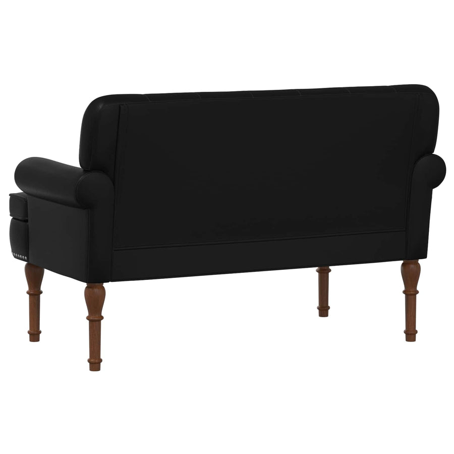 Loungebank met knopencomfort Zwart 120 x 65 x 77 cm Kunstleer