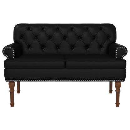 Loungebank met knopencomfort Zwart 120 x 65 x 77 cm Kunstleer