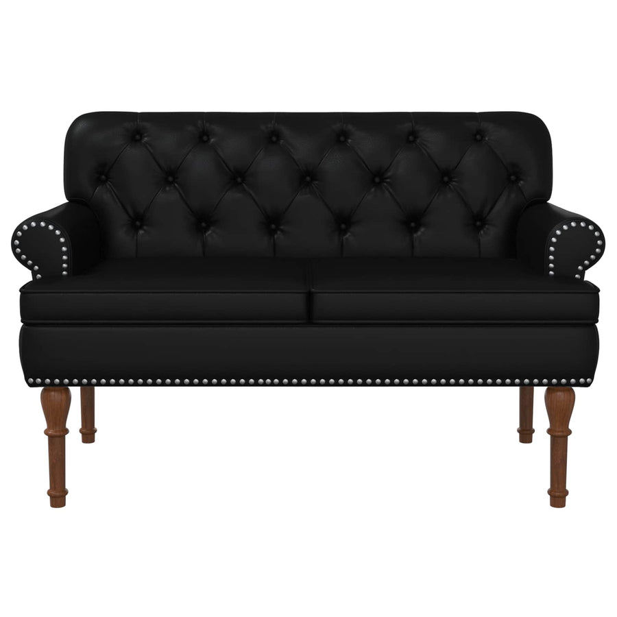 Loungebank met knopencomfort Zwart 120 x 65 x 77 cm Kunstleer