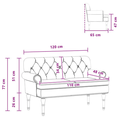 Loungebank met knopencomfort Crèmekleurig 120 x 65 x 77 cm
