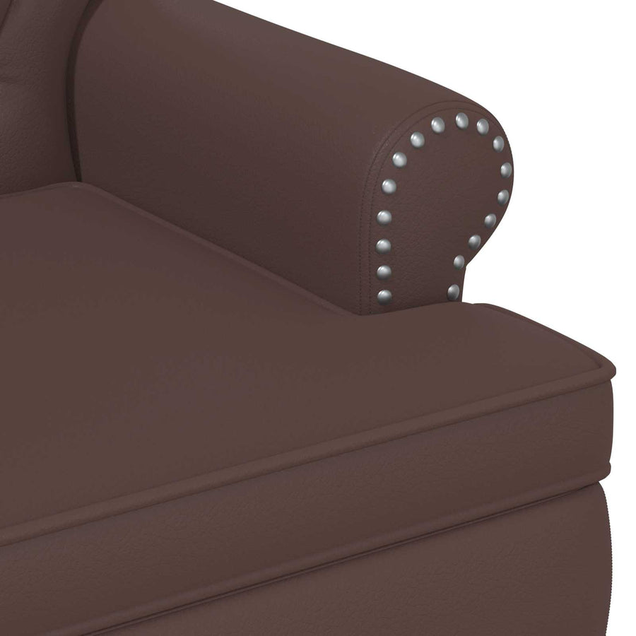 Loungebank met knopencomfort Bruin 120 x 65 x 77 cm Kunstleer