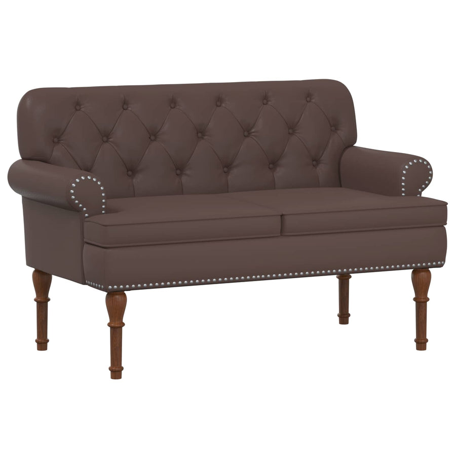 Loungebank met knopencomfort Bruin 120 x 65 x 77 cm Kunstleer