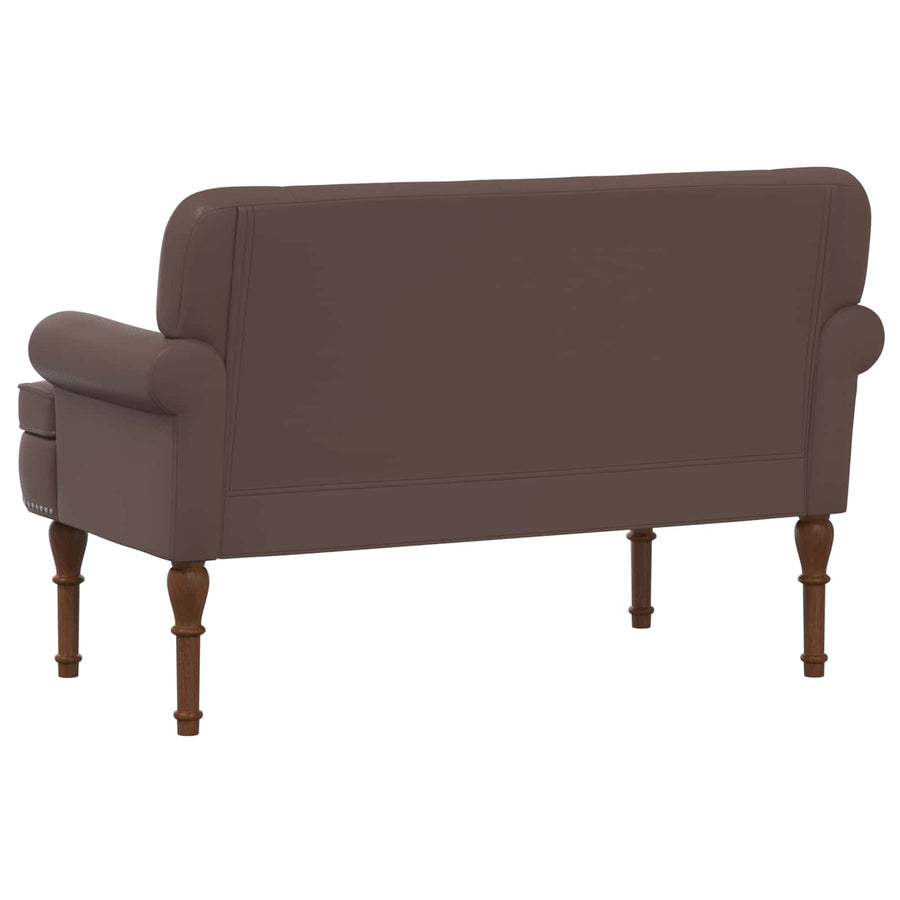 Loungebank met knopencomfort Bruin 120 x 65 x 77 cm Kunstleer