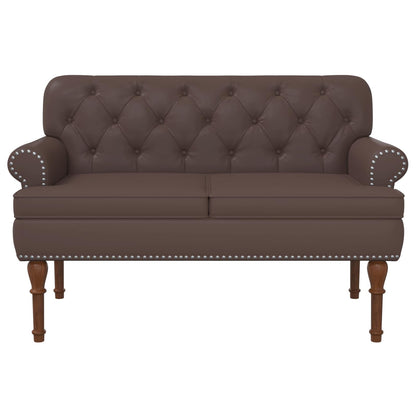 Loungebank met knopencomfort Bruin 120 x 65 x 77 cm Kunstleer