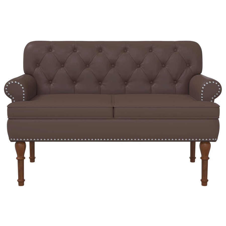 Loungebank met knopencomfort Bruin 120 x 65 x 77 cm Kunstleer