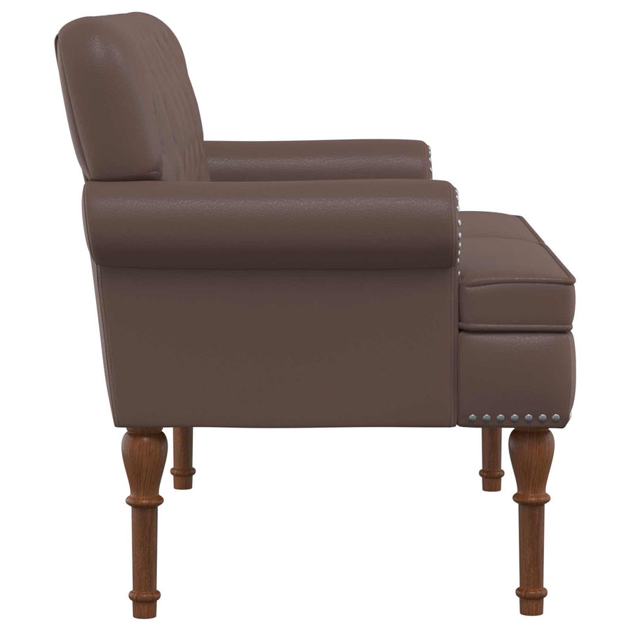 Loungebank met knopencomfort Bruin 120 x 65 x 77 cm Kunstleer