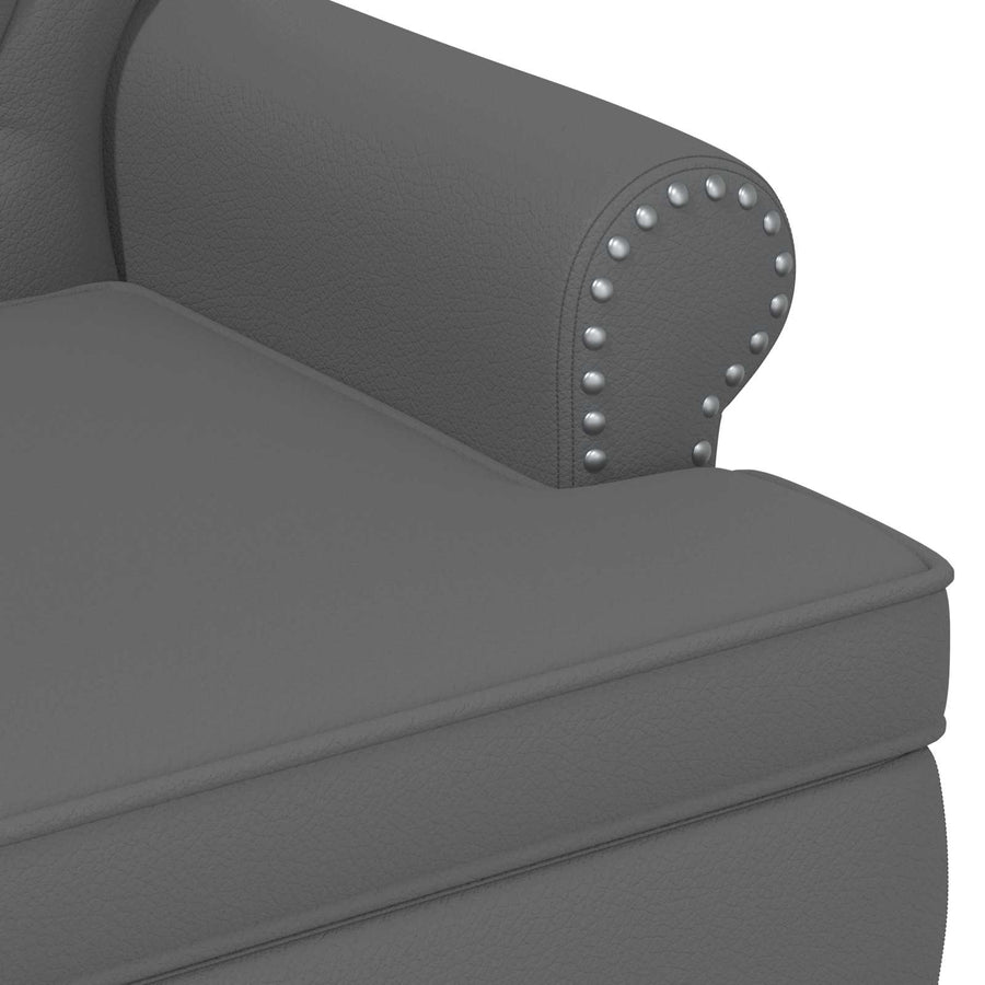 Loungebank met knopencomfort Grijs 120 x 65 x 77 cm Kunstleer