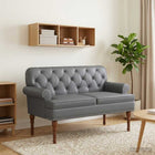 Loungebank met knopencomfort Grijs 120 x 65 x 77 cm Kunstleer