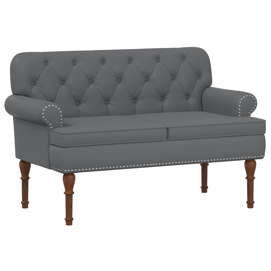 Loungebank met knopencomfort Grijs 120 x 65 x 77 cm Kunstleer