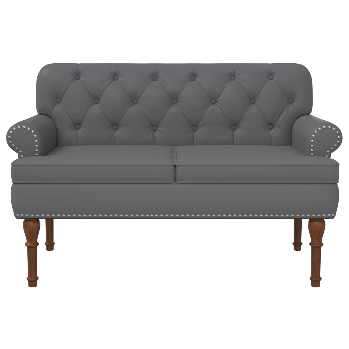 Loungebank met knopencomfort Grijs 120 x 65 x 77 cm Kunstleer