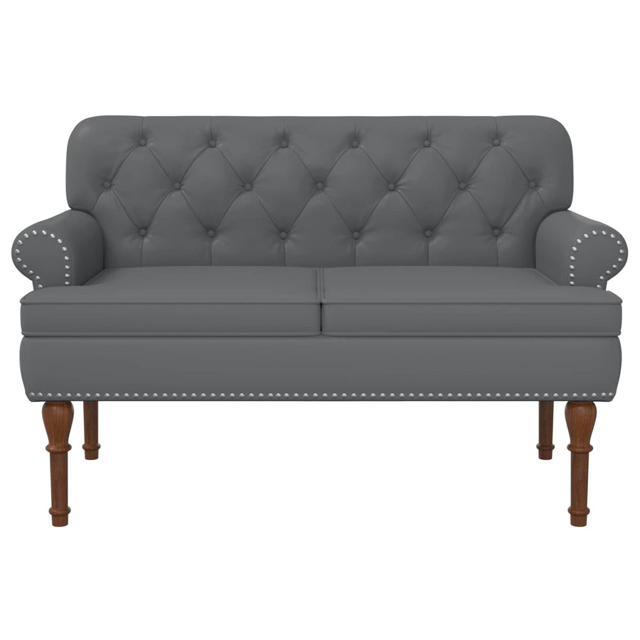 Loungebank met knopencomfort Grijs 120 x 65 x 77 cm Kunstleer