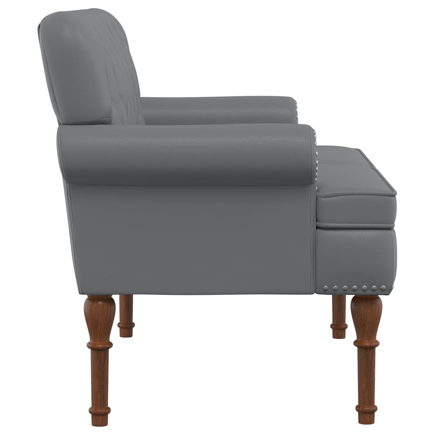 Loungebank met knopencomfort Grijs 120 x 65 x 77 cm Kunstleer