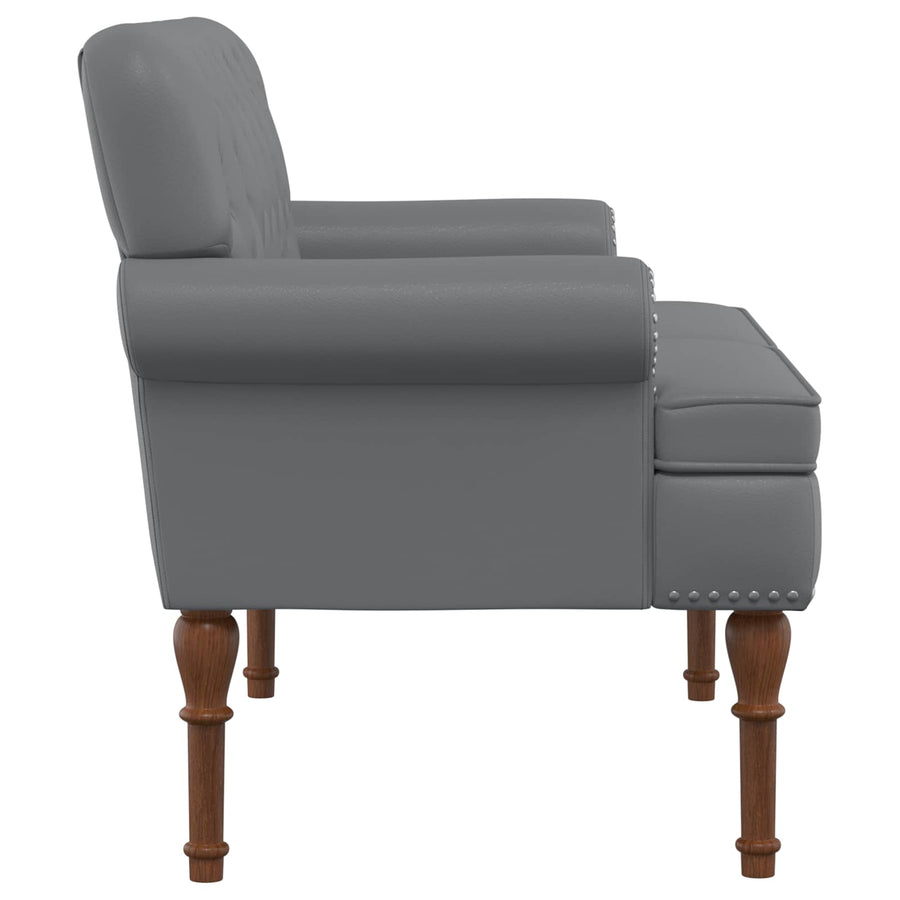 Loungebank met knopencomfort Grijs 120 x 65 x 77 cm Kunstleer