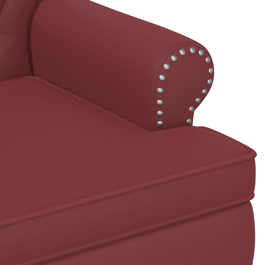 Loungebank met knopencomfort Wijnrood 120 x 65 x 77 cm