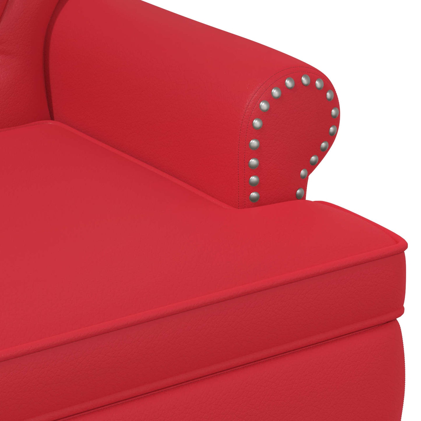 Loungebank met knopencomfort Rood 120 x 65 x 77 cm Kunstleer