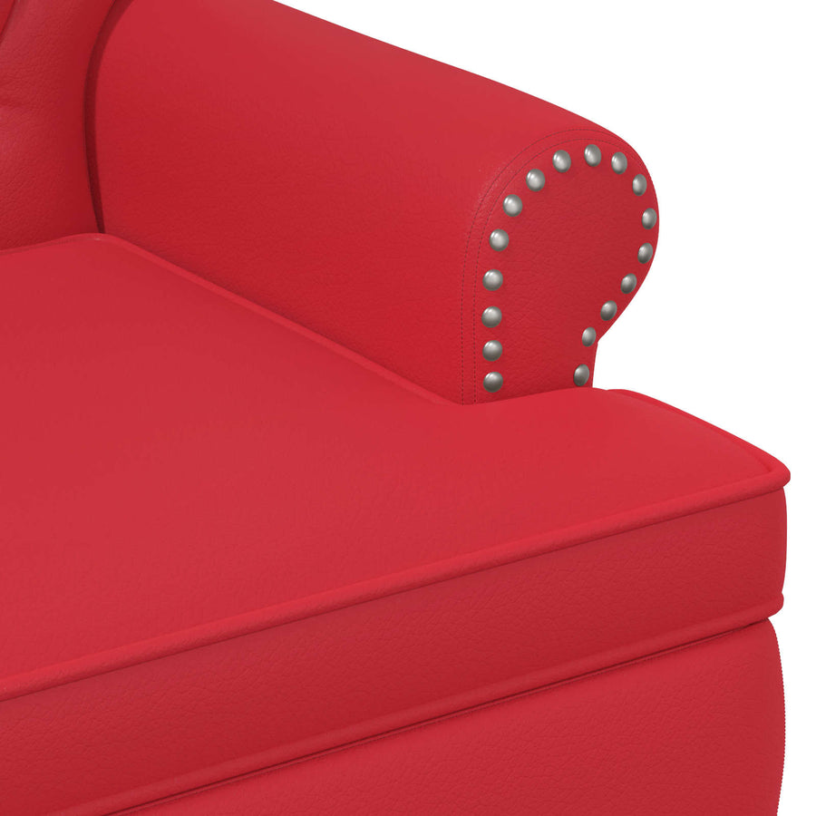 Loungebank met knopencomfort Rood 120 x 65 x 77 cm Kunstleer