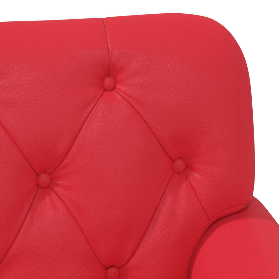 Loungebank met knopencomfort Rood 120 x 65 x 77 cm Kunstleer