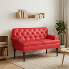 Loungebank met knopencomfort Rood 120 x 65 x 77 cm Kunstleer