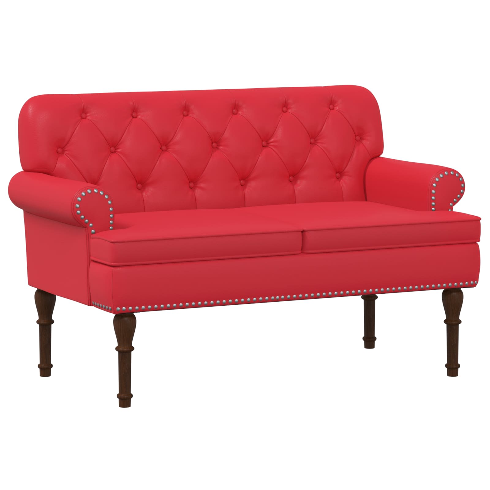 Loungebank met knopencomfort Rood 120 x 65 x 77 cm Kunstleer