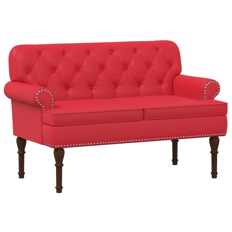 Loungebank met knopencomfort Rood 120 x 65 x 77 cm Kunstleer