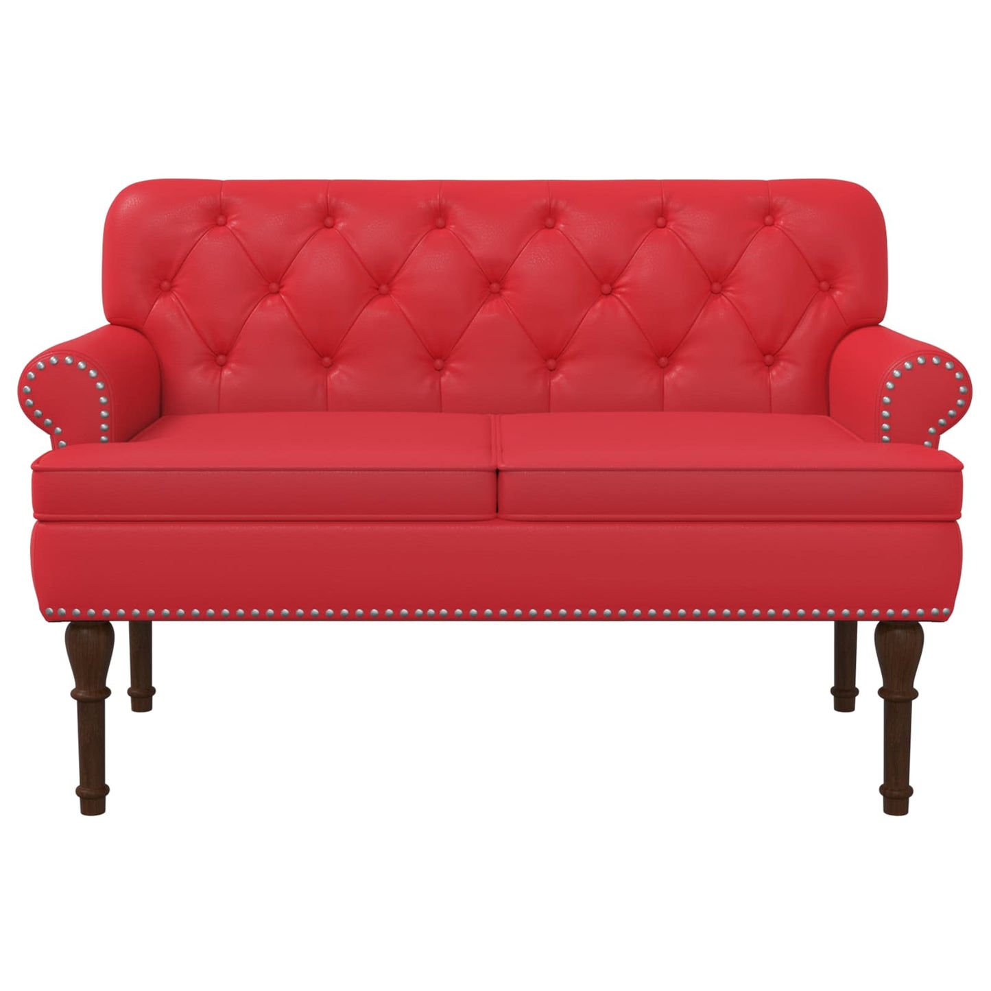 Loungebank met knopencomfort Rood 120 x 65 x 77 cm Kunstleer