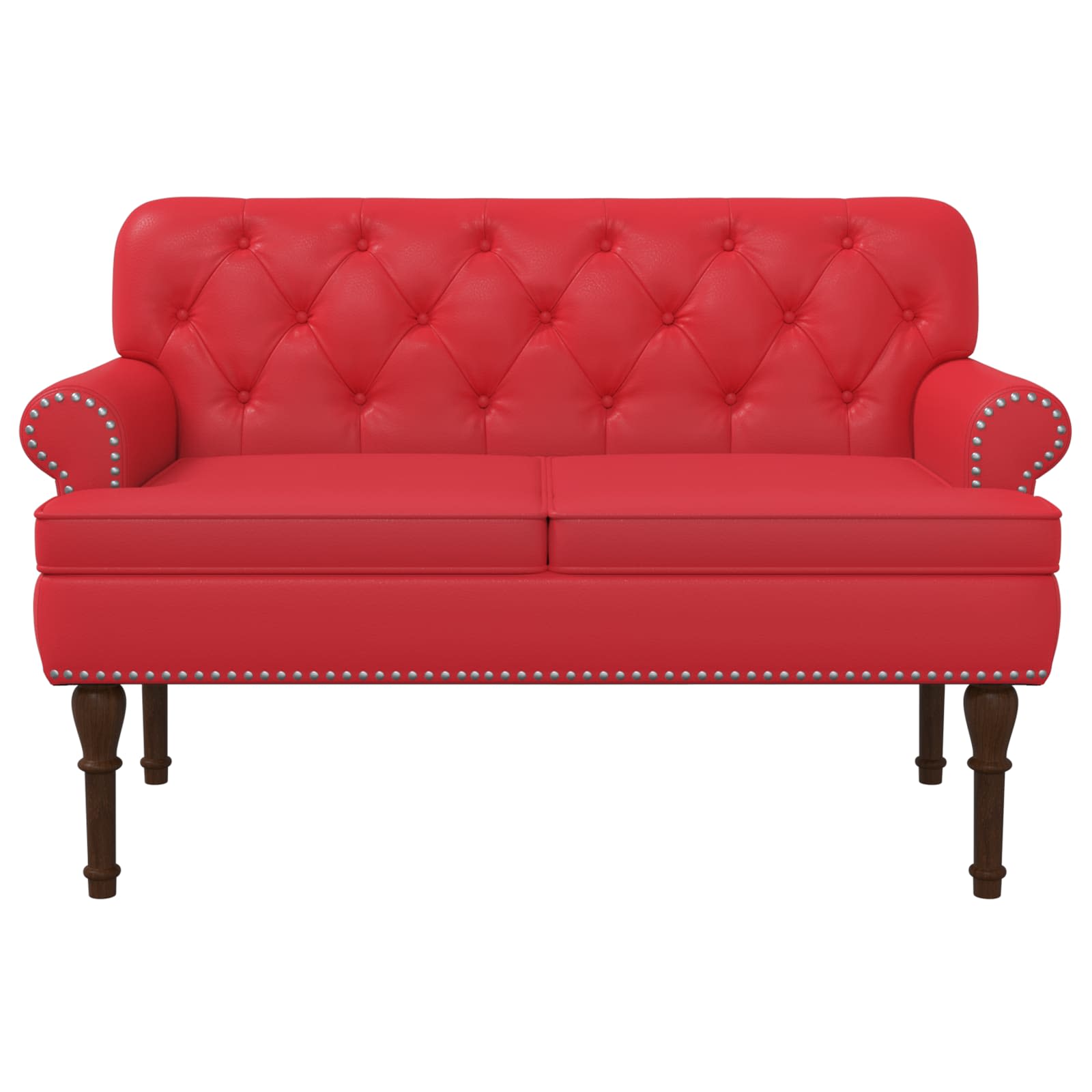 Loungebank met knopencomfort Rood 120 x 65 x 77 cm Kunstleer